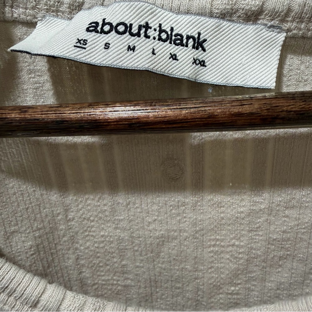 about:blank Men’s Basic Cream Ribbed Sleevless Tank Top Size XS - Picture 7 of 8